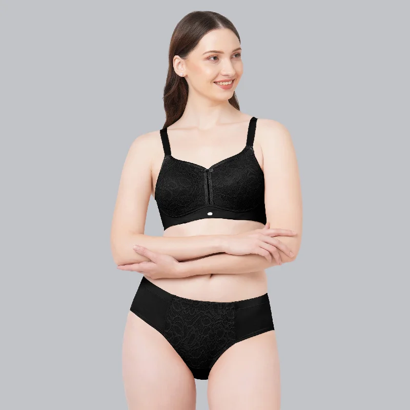 Underwire push - down wired bras for a different shaping effect Full Coverage Non Padded Non Wired Lace Bra with High Waist Lace Brief SET-705-1705 Underwire push - down wired bras for a different shaping effect Full Coverage Non Padded Non Wired Lace Bra with High Waist Lace Brief SET-705-1705