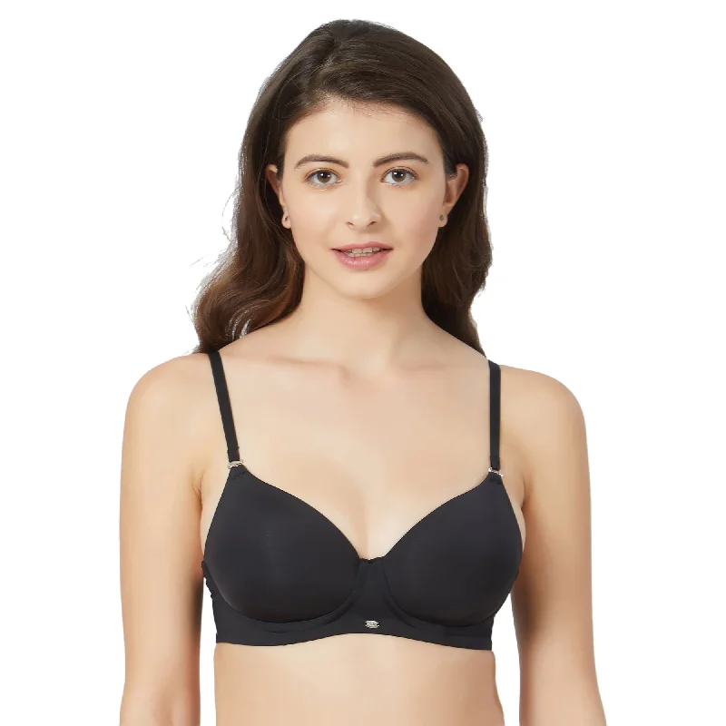 Balconette underwire wired bras for a lifted look Semi/Medium Coverage Padded Non Wired T-shirt Bra with Detachable Straps-CB-125 Balconette underwire wired bras for a lifted look Semi/Medium Coverage Padded Non Wired T-shirt Bra with Detachable Straps-CB-125