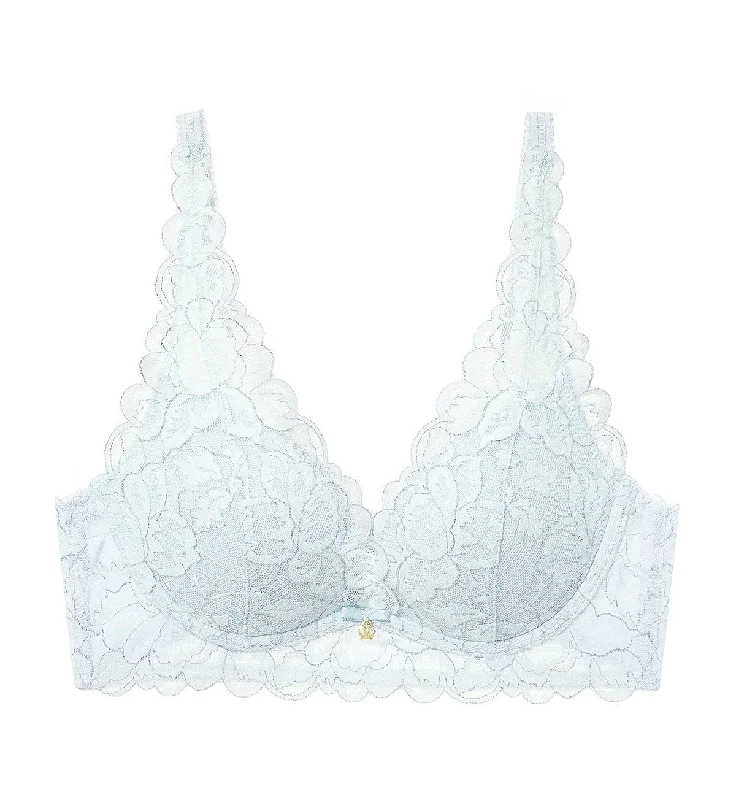 Wide - strap underwire wired bras for added comfort​ LUXE LACE NON-WIRED PUSH UP DEEP V BRA