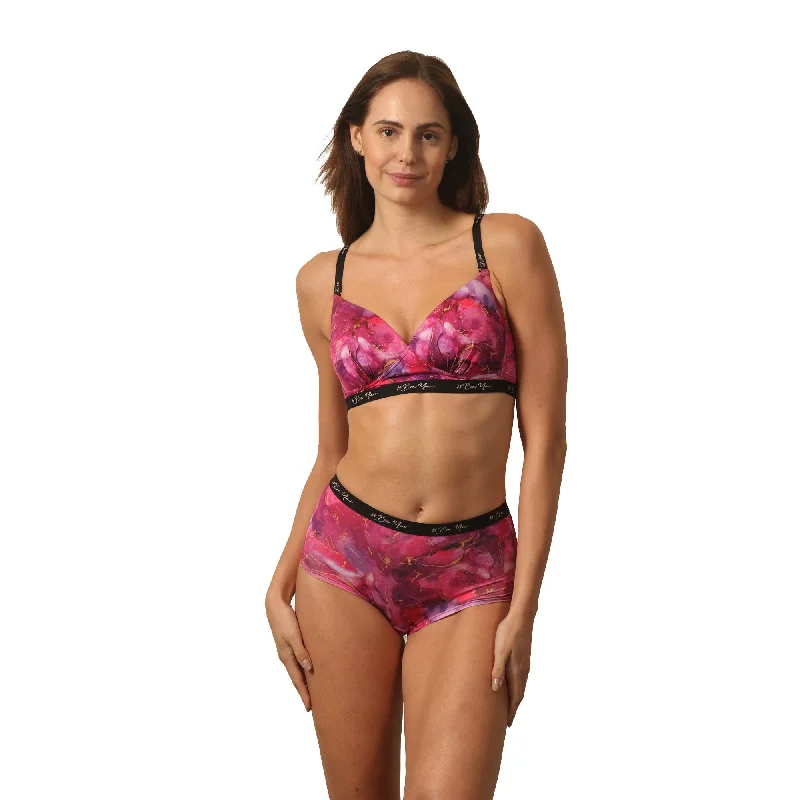 Underwire seamless nursing wired bras for comfort Padded Non Wired Full Coverage Printed Bra with High Rise Full Coverage Printed Boyshorts SET FB-559/ FP-1559 Underwire seamless nursing wired bras for comfort Padded Non Wired Full Coverage Printed Bra with High Rise Full Coverage Printed Boyshorts SET FB-559/ FP-1559