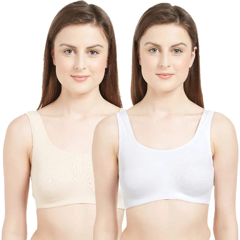 T - shirt underwire wired bras for everyday wear Non Wired Non Padded Full Coverage Low Impact Slip on Sports Bra (Pack of 2) BB-03 T - shirt underwire wired bras for everyday wear Non Wired Non Padded Full Coverage Low Impact Slip on Sports Bra (Pack of 2) BB-03