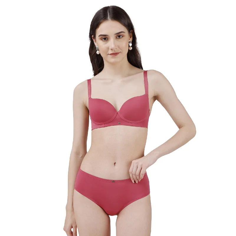 Underwire printed sports wired bras for style Semi Coverage Padded Non Wired T-shirt Bra with High Rise Full Coverage Brief SET CB-133-1134 Underwire printed sports wired bras for style Semi Coverage Padded Non Wired T-shirt Bra with High Rise Full Coverage Brief SET CB-133-1134