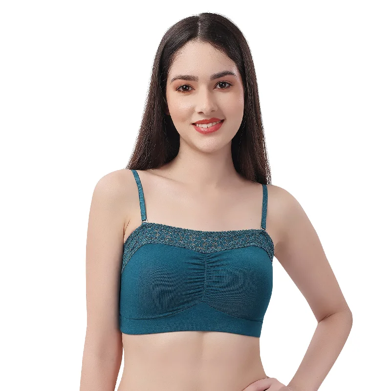 Wide - strap underwire wired bras for added comfort Non Wired Micro Modal Stretch Lacy Bandeau Bra with Removable Pads and Detachable Straps SC-11 Wide - strap underwire wired bras for added comfort Non Wired Micro Modal Stretch Lacy Bandeau Bra with Removable Pads and Detachable Straps SC-11
