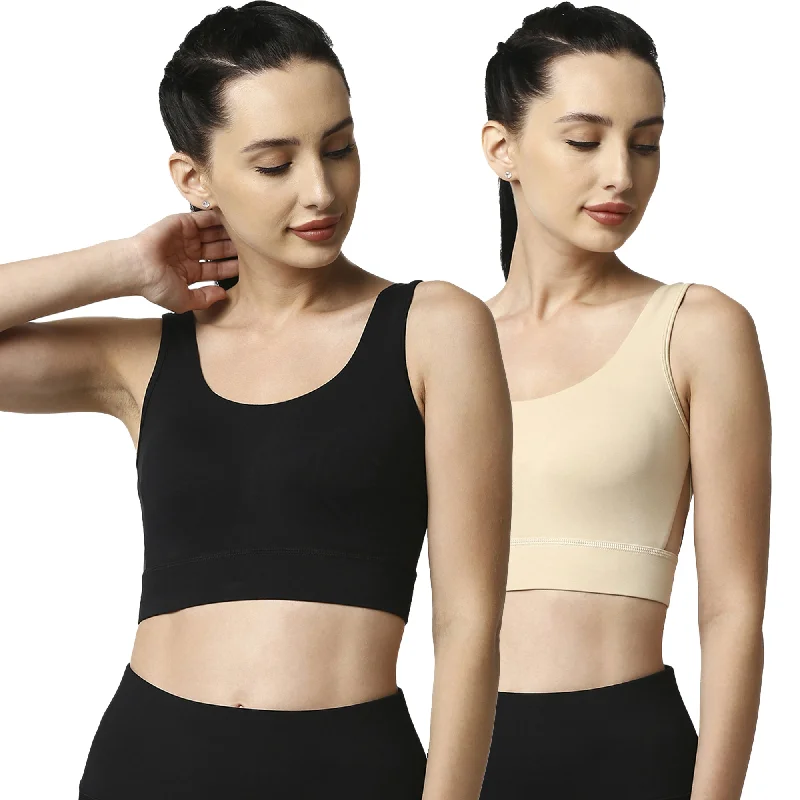 Underwire padded sports wired bras for impact protection Medium Impact Non Padded Non Wired Long Line Sports Bra (Pack of 2) CB-910 Underwire padded sports wired bras for impact protection Medium Impact Non Padded Non Wired Long Line Sports Bra (Pack of 2) CB-910
