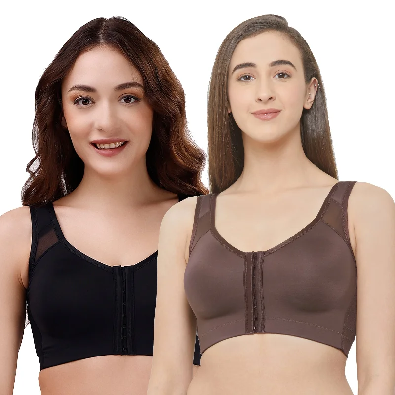 Demi - cup underwire wired bras for a sexy look Front Closure Full Coverage Non Padded Non Wired Bra-Combo CB-334 Demi - cup underwire wired bras for a sexy look Front Closure Full Coverage Non Padded Non Wired Bra-Combo CB-334