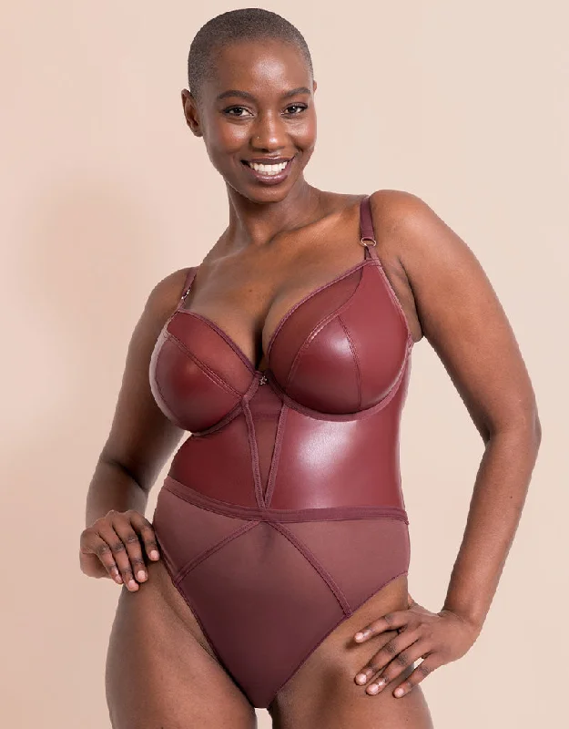 Nursing underwire wired bras for breastfeeding moms Curvy Kate Lucky Star Plunge Body Oxblood Nursing underwire wired bras for breastfeeding moms Curvy Kate Lucky Star Plunge Body Oxblood