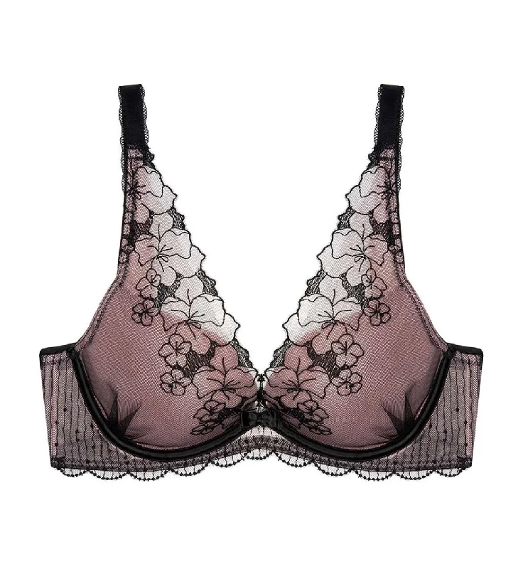 Underwire plunge wired bras for low - cut tops AQUA YIN YANG DEEP V WIRED PUSH-UP BRA Underwire plunge wired bras for low - cut tops AQUA YIN YANG DEEP V WIRED PUSH-UP BRA