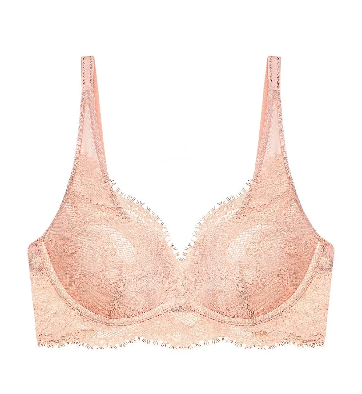 Underwire padded seamless wired bras for all - day wear LOVE LACE NON-WIRED PUSH UP BRA Underwire padded seamless wired bras for all - day wear LOVE LACE NON-WIRED PUSH UP BRA