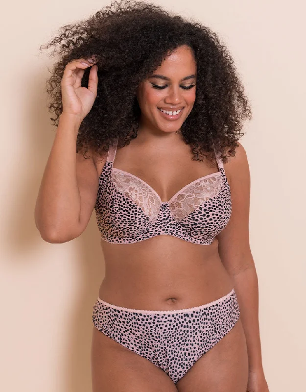 Underwire embroidered seamless wired bras for elegance Curvy Kate Spellbound Balcony Bra Blush/Black Print Underwire embroidered seamless wired bras for elegance Curvy Kate Spellbound Balcony Bra Blush/Black Print