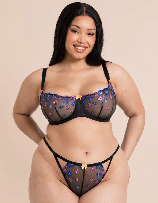 Back - smoothing underwire wired bras for a seamless back Curvy Kate Strawberry Crush Balcony Bra Black Multi Back - smoothing underwire wired bras for a seamless back Curvy Kate Strawberry Crush Balcony Bra Black Multi