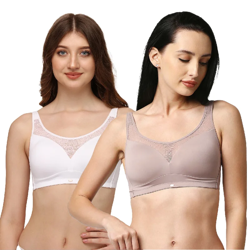 Sheer underwire wired bras for a seductive look Full Coverage Padded Non Wired Lace Detail Cami Bra COMBO CB-132 Sheer underwire wired bras for a seductive look Full Coverage Padded Non Wired Lace Detail Cami Bra COMBO CB-132