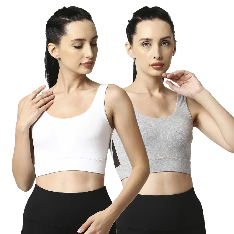 Satin underwire wired bras for a luxurious feel Medium Impact Non Padded Non Wired Long Line Sports Bra (Pack of 2) CB-910 Satin underwire wired bras for a luxurious feel Medium Impact Non Padded Non Wired Long Line Sports Bra (Pack of 2) CB-910