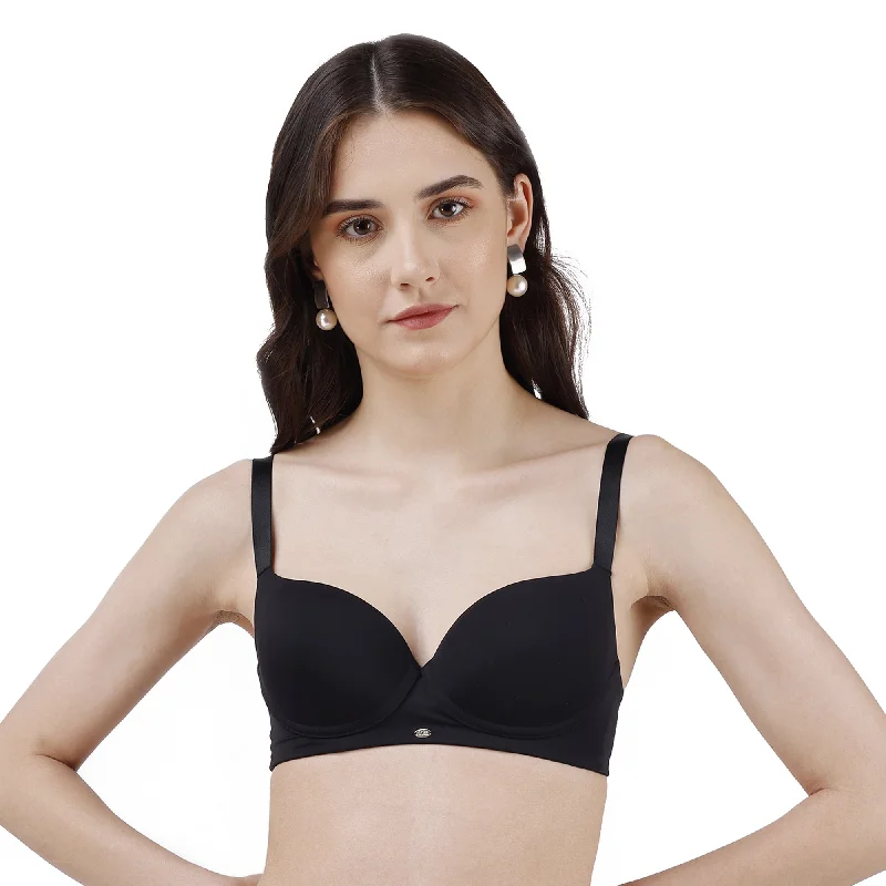Wide - strap underwire wired bras for added comfort Semi/ Medium Coverage Padded Non Wired T-shirt Bra-CB-133 Wide - strap underwire wired bras for added comfort Semi/ Medium Coverage Padded Non Wired T-shirt Bra-CB-133