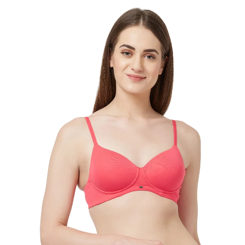 Sheer underwire wired bras for a seductive look Semi/Medium Coverage Padded Non Wired T-shirt Bra-CB-123 Sheer underwire wired bras for a seductive look Semi/Medium Coverage Padded Non Wired T-shirt Bra-CB-123