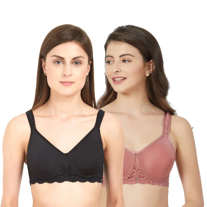 Cotton underwire wired bras for breathability Full Coverage Non Padded Wired Lace Bra (Pack Of 2) FB-609 Cotton underwire wired bras for breathability Full Coverage Non Padded Wired Lace Bra (Pack Of 2) FB-609