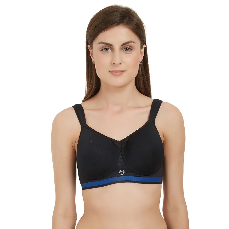 Underwire wide - band sports wired bras for stability​ Full Coverage High Impact Padded Non Wired Sports Bra-CB-906