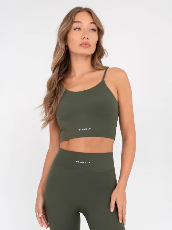 anti - odor women sport bra for freshness Ultimate Sculpt Bra - Khaki Green
