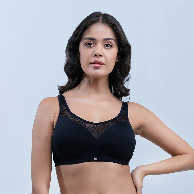 Underwire convertible sports wired bras for flexibility Full Coverage Padded Non Wired Bra With Lace Detailing- CB-132 Underwire convertible sports wired bras for flexibility Full Coverage Padded Non Wired Bra With Lace Detailing- CB-132