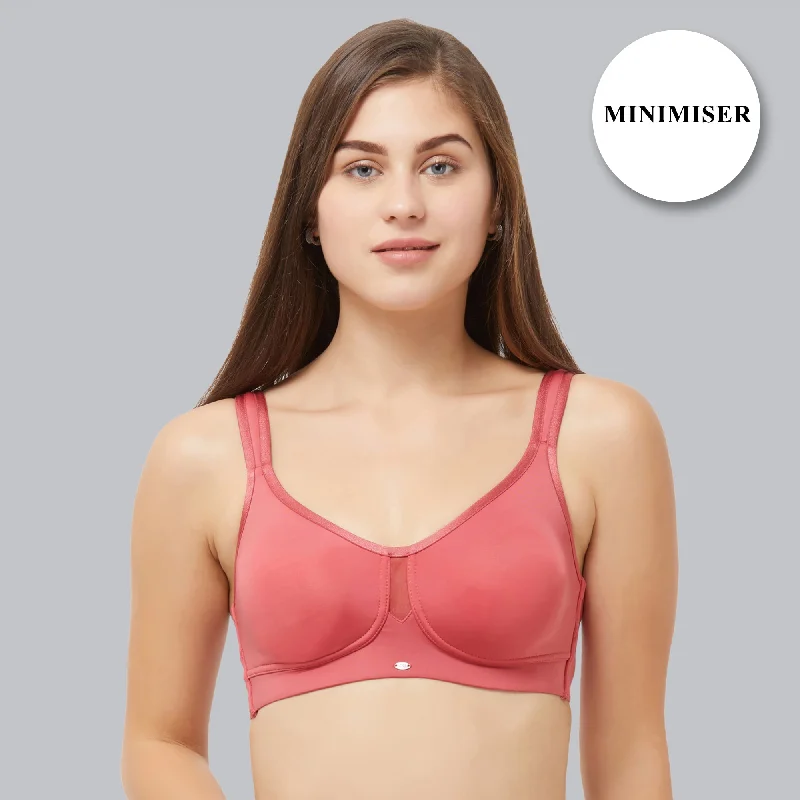 Front - closure underwire wired bras for easy on - off Full Coverage Minimizer Non Padded Non Wired Bra Front - closure underwire wired bras for easy on - off Full Coverage Minimizer Non Padded Non Wired Bra