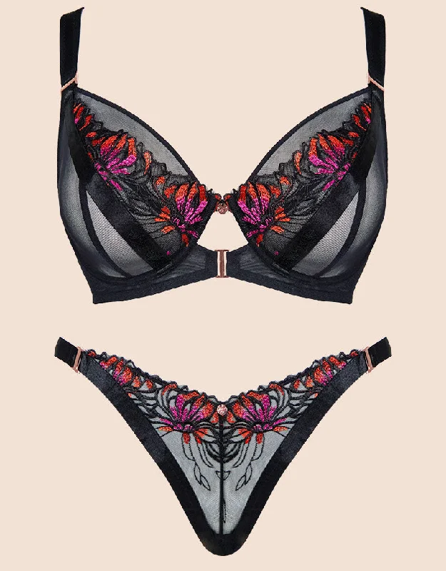 Back - smoothing underwire wired bras for a seamless back Scantilly Mesmerise Plunge Bra and Brief Pack Black Multi Back - smoothing underwire wired bras for a seamless back Scantilly Mesmerise Plunge Bra and Brief Pack Black Multi