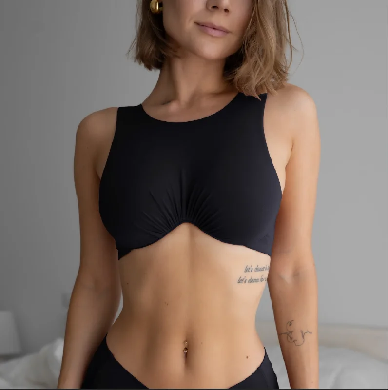 Underwire seamless nursing wired bras for comfort​ Core Wired Bra Top Black