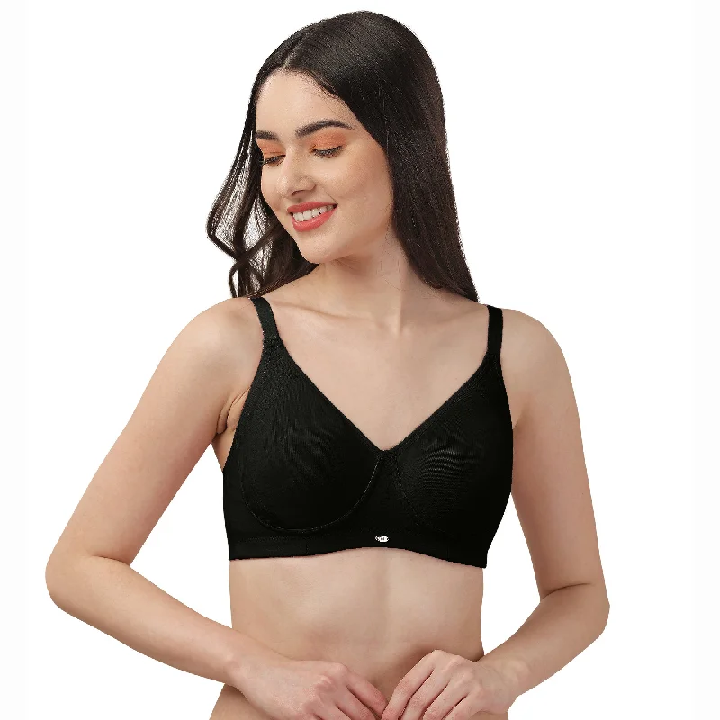 Underwire push - down wired bras for a different shaping effect​ Non Padded Non Wired Full Coverage Cotton Spandex Encircled T-shirt Bra CB-339