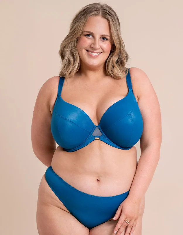 Underwire push - up wired bras for enhanced cleavage Curvy Kate Lush Full Plunge Bra Peacock Blue Underwire push - up wired bras for enhanced cleavage Curvy Kate Lush Full Plunge Bra Peacock Blue