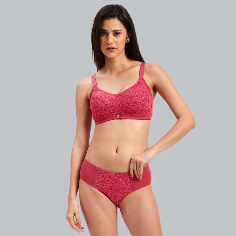 Demi - cup underwire wired bras for a sexy look Full Coverage Non Wired Non Padded Bra with High Waist Full Coverage Lace Brief Set FB-709-1705 Demi - cup underwire wired bras for a sexy look Full Coverage Non Wired Non Padded Bra with High Waist Full Coverage Lace Brief Set FB-709-1705