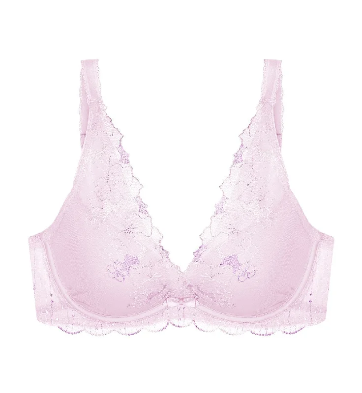Mesh underwire wired bras for breathability and style​ AQUA YIN YANG DEEP V WIRED PUSH-UP BRA