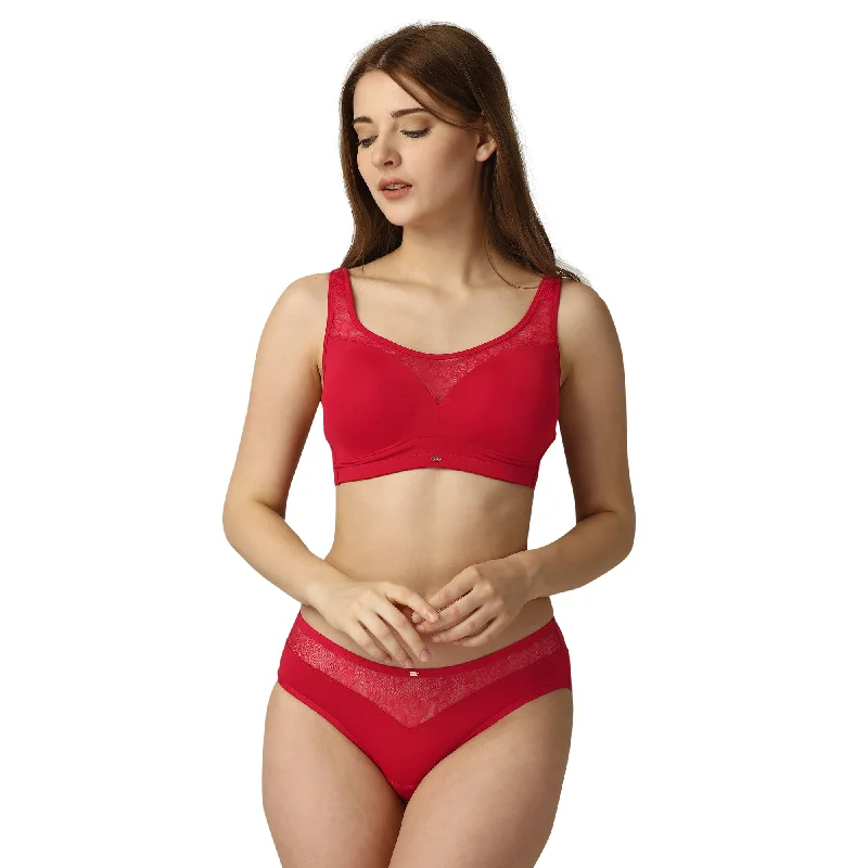 Cotton underwire wired bras for breathability Full Coverage Padded Bra and Mid Rise Brief With Lace Detailing SET-132-1132 Cotton underwire wired bras for breathability Full Coverage Padded Bra and Mid Rise Brief With Lace Detailing SET-132-1132