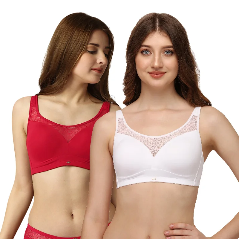 Underwire push - up wired bras for enhanced cleavage Full Coverage Padded Non Wired Lace Detail Cami Bra COMBO CB-132 Underwire push - up wired bras for enhanced cleavage Full Coverage Padded Non Wired Lace Detail Cami Bra COMBO CB-132