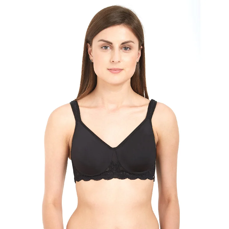 Underwire seamless T - shirt wired bras for daily use​ Full Coverage Non Padded Wired Lace Bra-FB-609