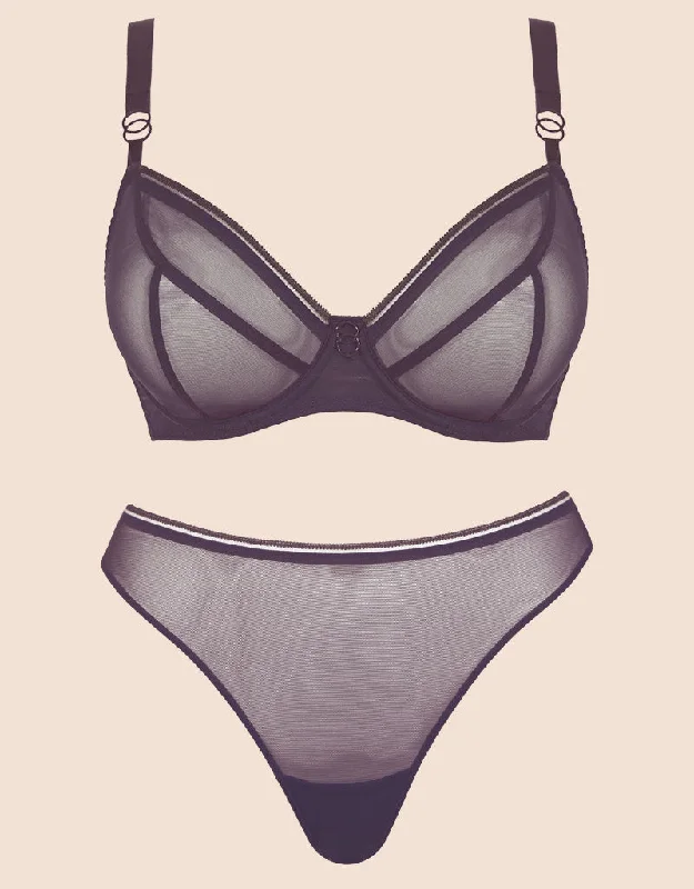 Underwire padded T - shirt wired bras for comfort​ Curvy Kate Lifestyle Plunge Bra Plum Purple