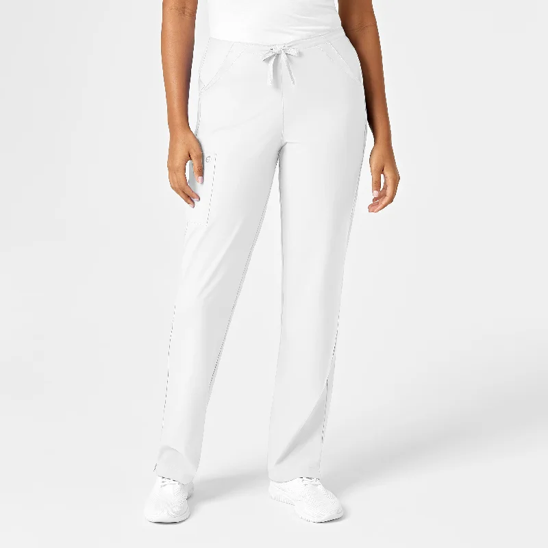 Tapered Leg Women's Wool Blend Trousers for WinterW123 Women's Drawstring Scrub Pant - White Tapered Leg Women's Wool Blend Trousers for WinterW123 Women's Drawstring Scrub Pant - White