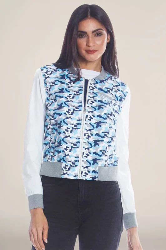 Oversized women's wool coats in a monochromatic look for a trendy outfitWomen's Camouflage Baseball Jacket with Nylon Sleeves Oversized women's wool coats in a monochromatic look for a trendy outfitWomen's Camouflage Baseball Jacket with Nylon Sleeves