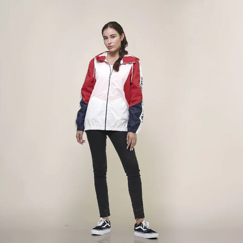 Embroidered women's cotton coats in a bohemian pattern for a unique designWomen's Color Block Poly Taslon Zip Front Jacket Embroidered women's cotton coats in a bohemian pattern for a unique designWomen's Color Block Poly Taslon Zip Front Jacket