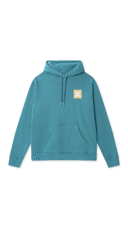 Women's hoodie with a glittery print for a glamorous and sparkly appearanceHOODIE NATURE AMAZON GREEN