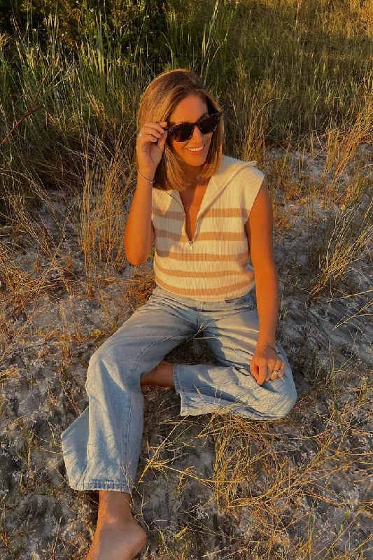 Zip - Up Women's Fleece Vests in Earthy Tones for a Rustic AestheticCarey Sweater Vest