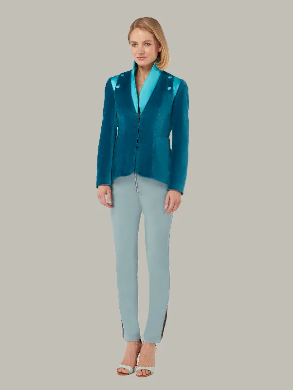 Plus Size Women's Belted Waistcoat in Olive Green for a Figure - Flattering and Practical PieceCHRYSALIS | 3-Way Smoking Jacket