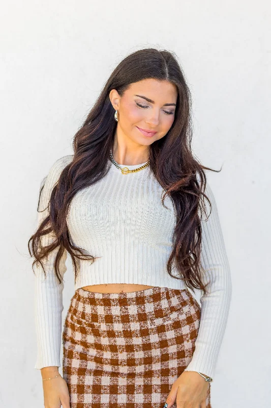 Sustainable Organic Cotton Women's Crop Top in Khaki for an Eco - Friendly ChoiceSKYLAR CROP TOP