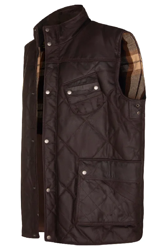 Plus Size Women's Patchwork Waistcoat in Multicolor for a Bohemian and Eclectic StyleGardening Walking Fashionable Quilted Leather Body-Warmer Waistcoat in Waxed Nubuck