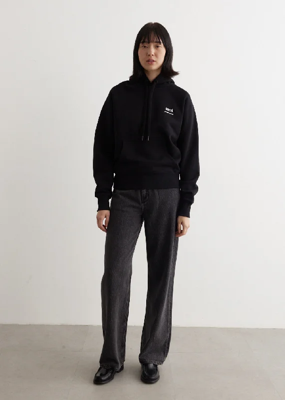 Women's cropped sweatshirt with a lace - trimmed hem for a romantic lookAMI Hoodie