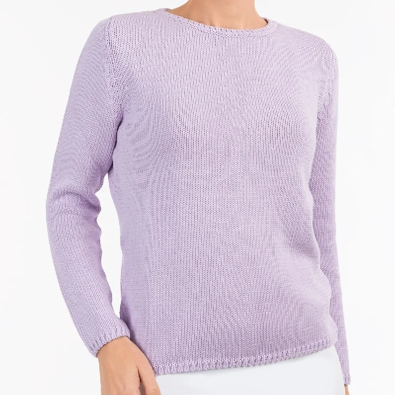 Women's Oversized Chunky Knit Pullovers in Neutral TonesLong Sleeve Pullover in Lilac