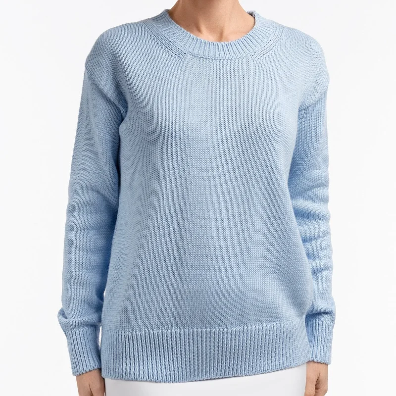 Women's High - Low Hem Pullovers in a Contemporary DesignOversized Round Neck Pullover in Cielo