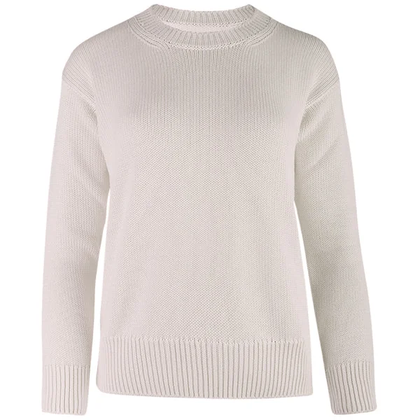 Embroidered Women's Pullovers with Floral PatternsOversized Round Neck Pullover in Stone