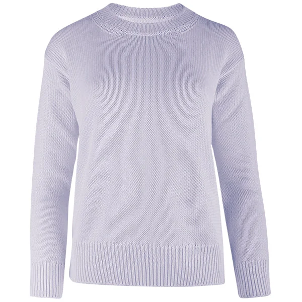 Long - Sleeve Women's Merino Wool Pullovers for Winter WarmthOversized Round Neck Pullover in Wisteria