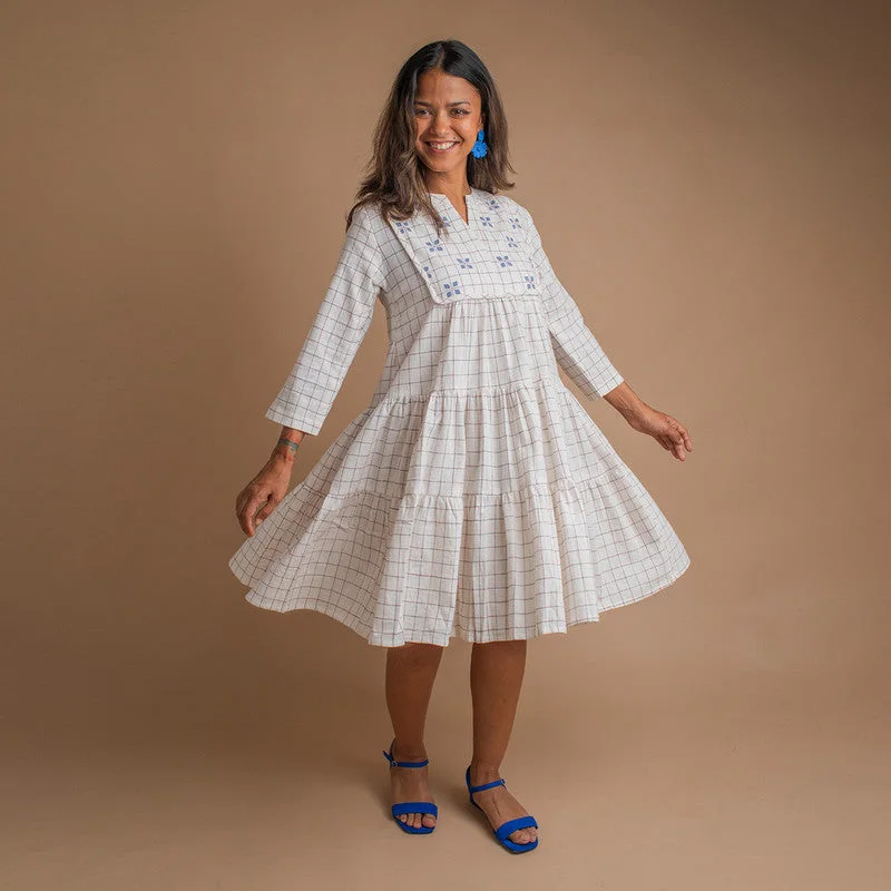 Empire Waist Women Dress to Accentuate the Bust and Conceal the Waist Empire Waist Women Dress to Accentuate the Bust and Conceal the Waist Kala Cotton Dress For Women | Embroidered | Off-white